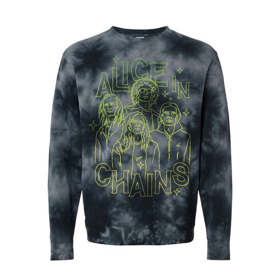 Illustrated Tie Dye Crewneck Fleece Pullover Illustrated Tie Dye Crewneck Fleece Pullover